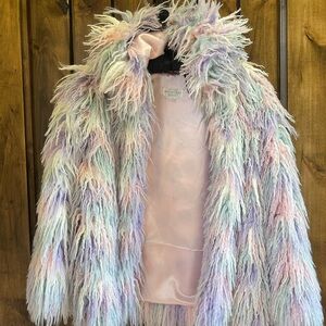 Fabulous Furs Pastel Faux Fur Kids Jacket